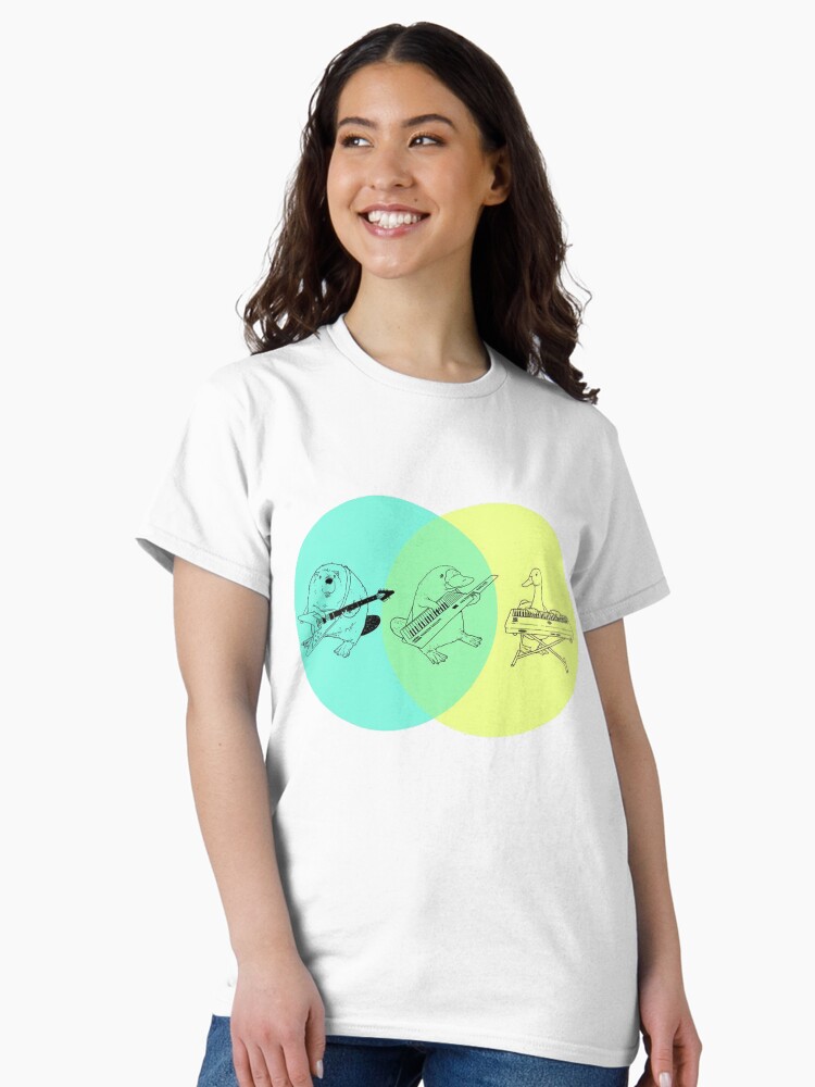 Thumbnail 2 of 7, Classic T-Shirt, Keytar Platypus Venn Diagram designed and sold by GuyBlank.