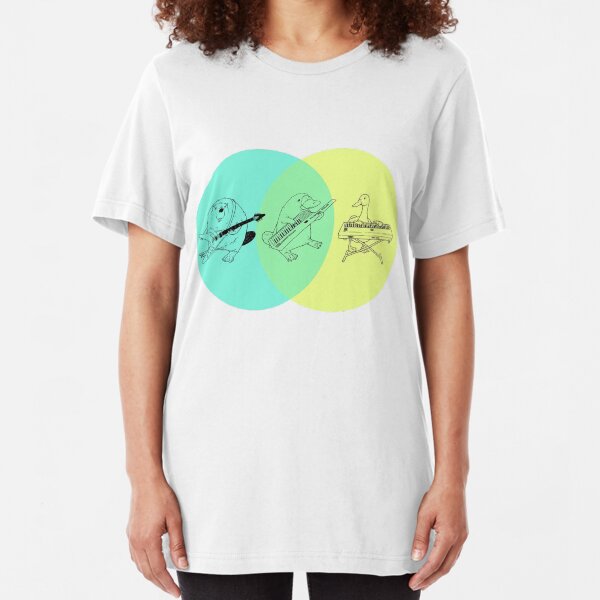 Keytar Platypus Venn Diagram Slim Fit T-Shirt