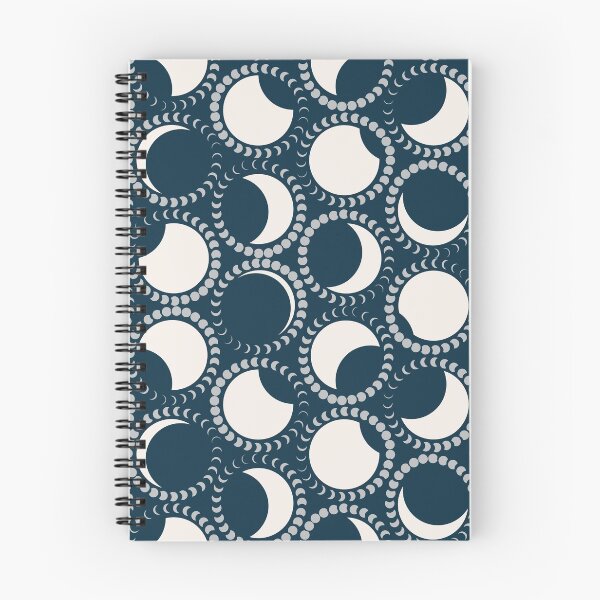 Item preview, Moon Phases Pattern in Midnight and Cream designed and sold by rocketandindigo.