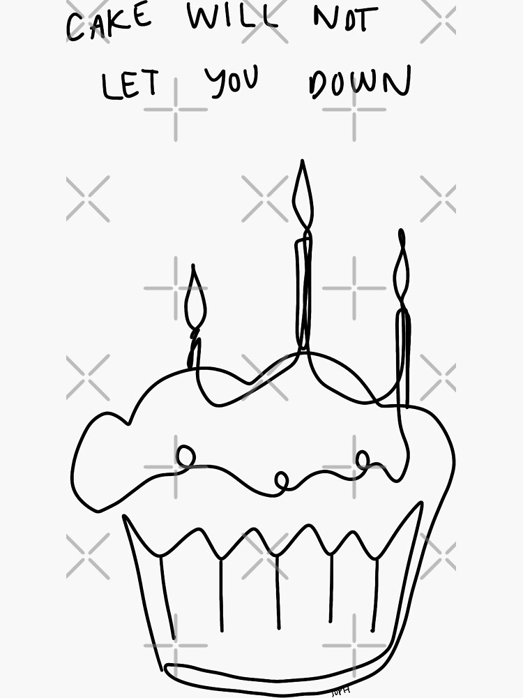 cake-will-not-let-you-down-sticker-by-sophiaemilyart-redbubble