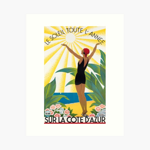 Item preview, 1931 Sur La Cote D'Azur France Travel Poster designed and sold by retrographics.