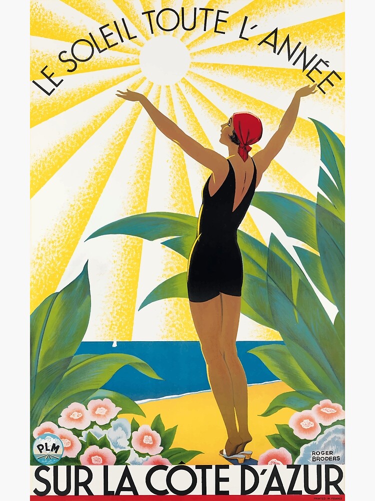 Thumbnail 3 of 3, Canvas Print, 1931 Sur La Cote D'Azur France Travel Poster designed and sold by retrographics.