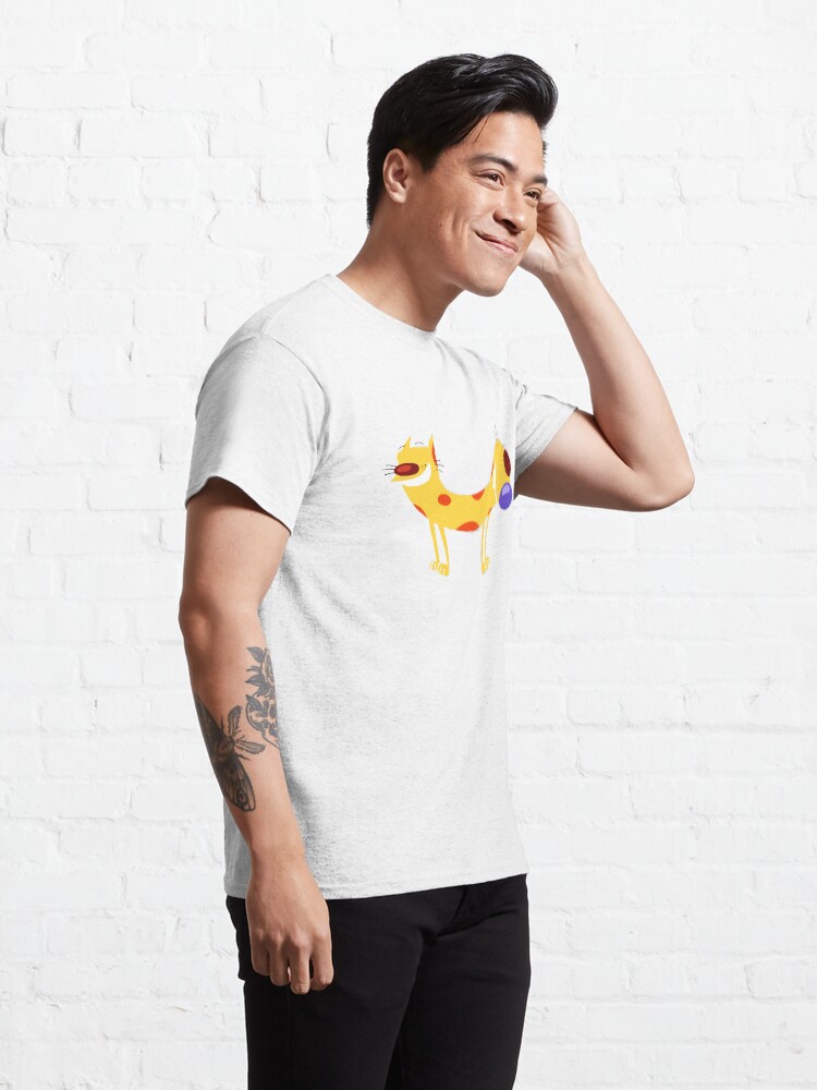 Thumbnail 5 of 7, Classic T-Shirt, "Catdog" Cartoon, Cat, Dog, Funny, Yellow, Mustard, Pet, Silly, 90s, Silly, Humor, Nineties, Pets, Hybrid designed and sold by CanisPicta.