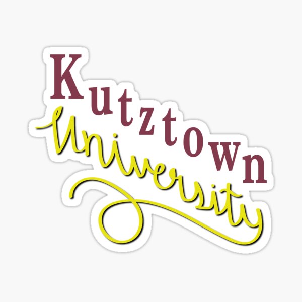 Kutztown University Mixed Style Maroon and Yellow Sticker Sticker