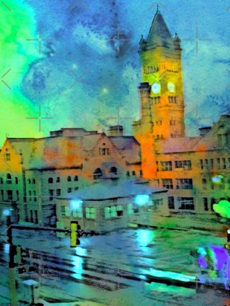Clock Tower in Rain by KarleighBon