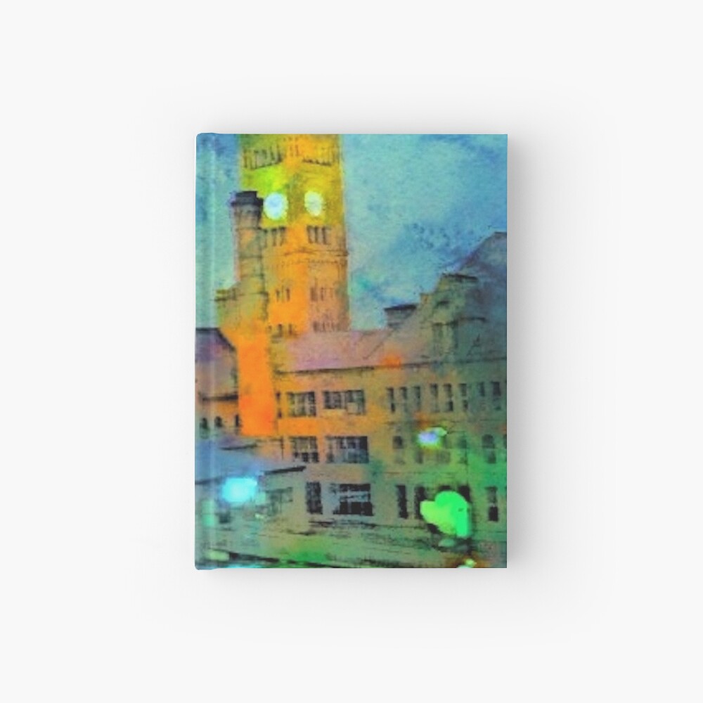 Clock Tower in Rain Hardcover Journal