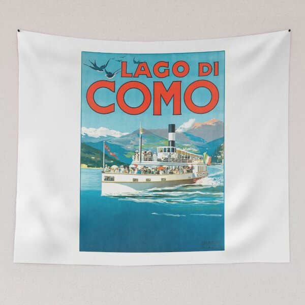 Item preview, Póster de viaje al lago Como, Italia, 1900 designed and sold by retrographics.