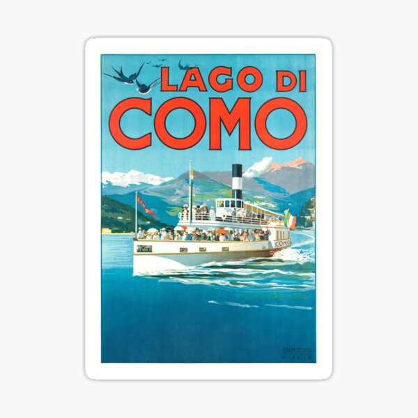 Item preview, 1900 Italy Lake Como Travel Poster designed and sold by retrographics.