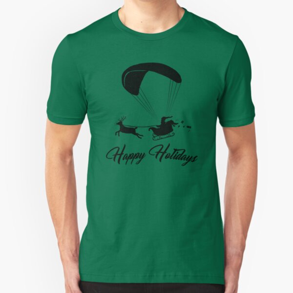 Happy Holidays - Paragliding Santa Slim Fit T-Shirt