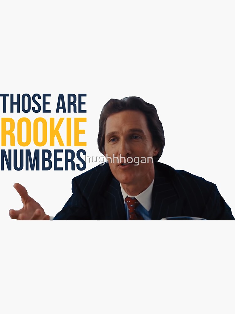 "Wolf of Wall Street Rookie Numbers" Sticker by hughhhogan