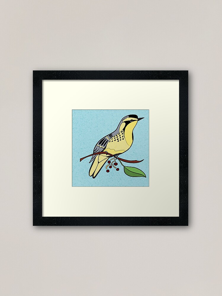 Alternate view of Yellow Bird Yellow-Throated Warbler Songbird 4 of 9 Framed Art Print