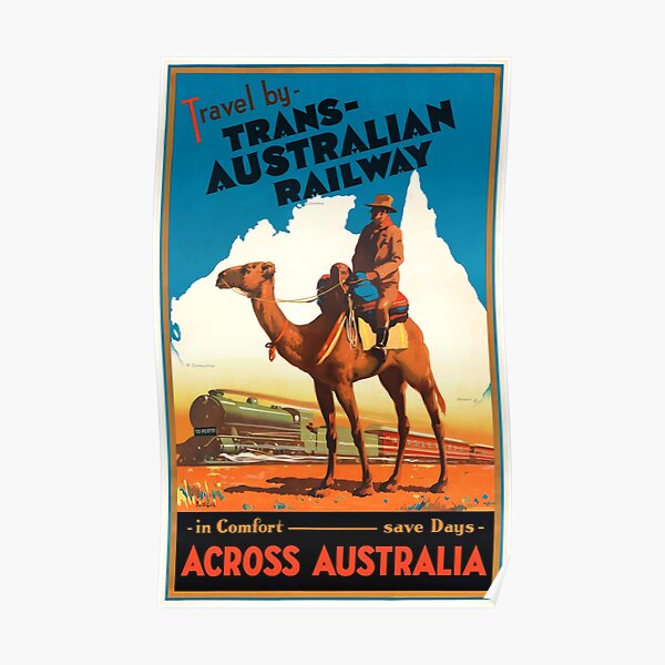 1933 Australia Trans-Australian Railway Travel Poster Poster