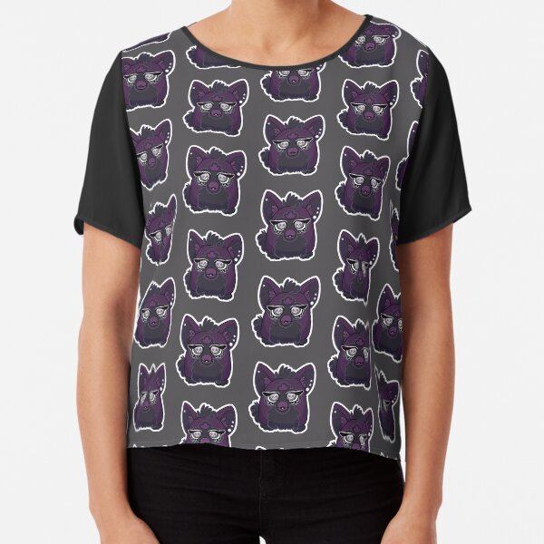 Furby Punk Goth Purple Chiffon Top