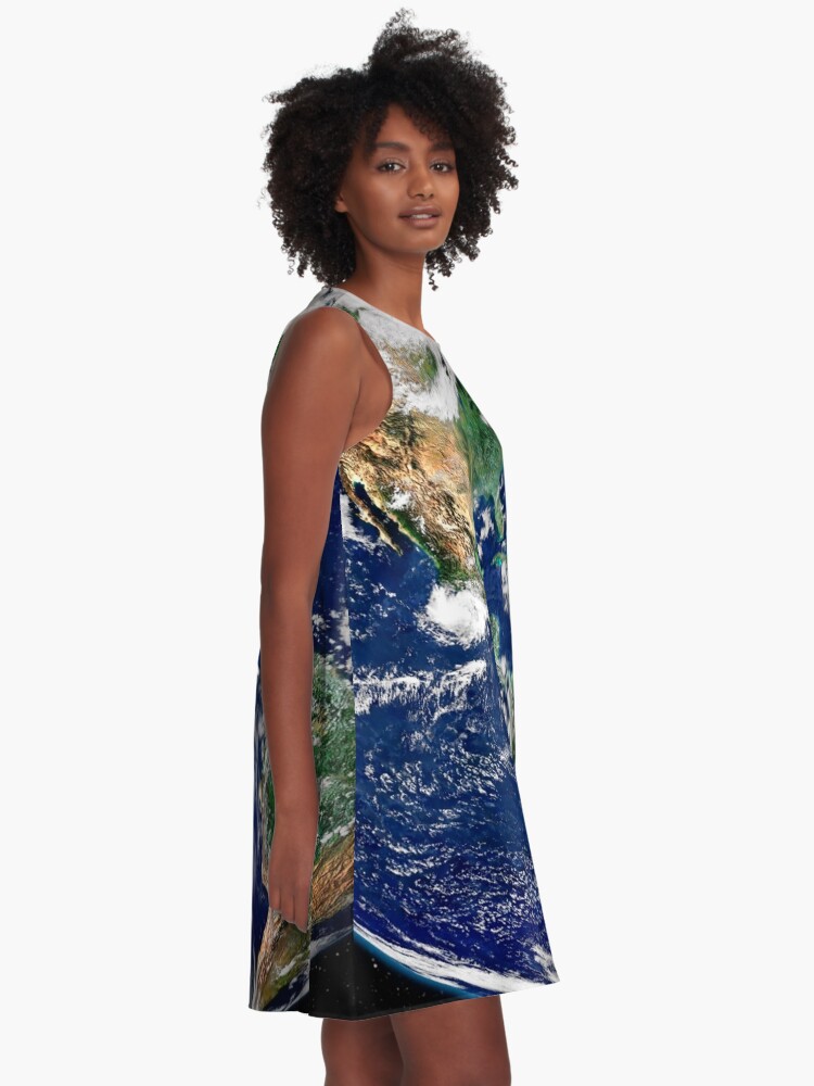 Alternate view of Earth from Space A-Line Dress