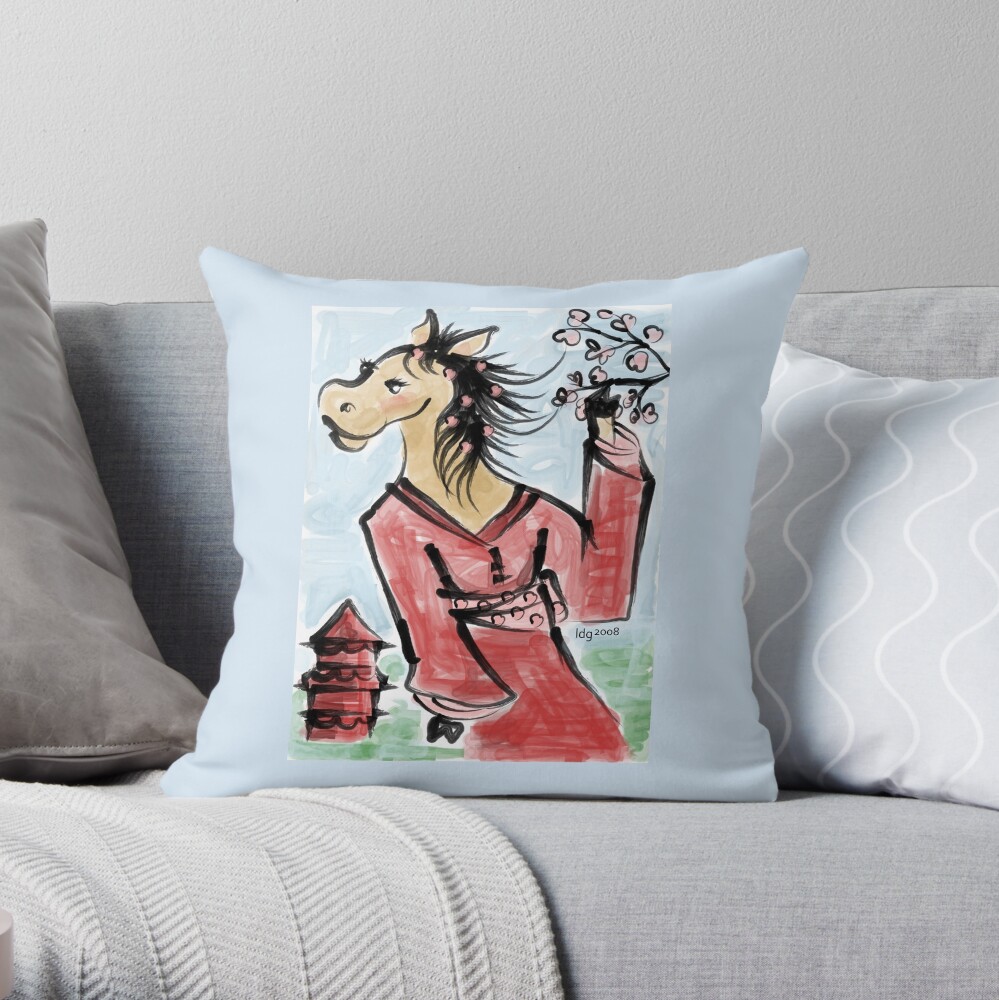 Year of the Horse Throw Pillow