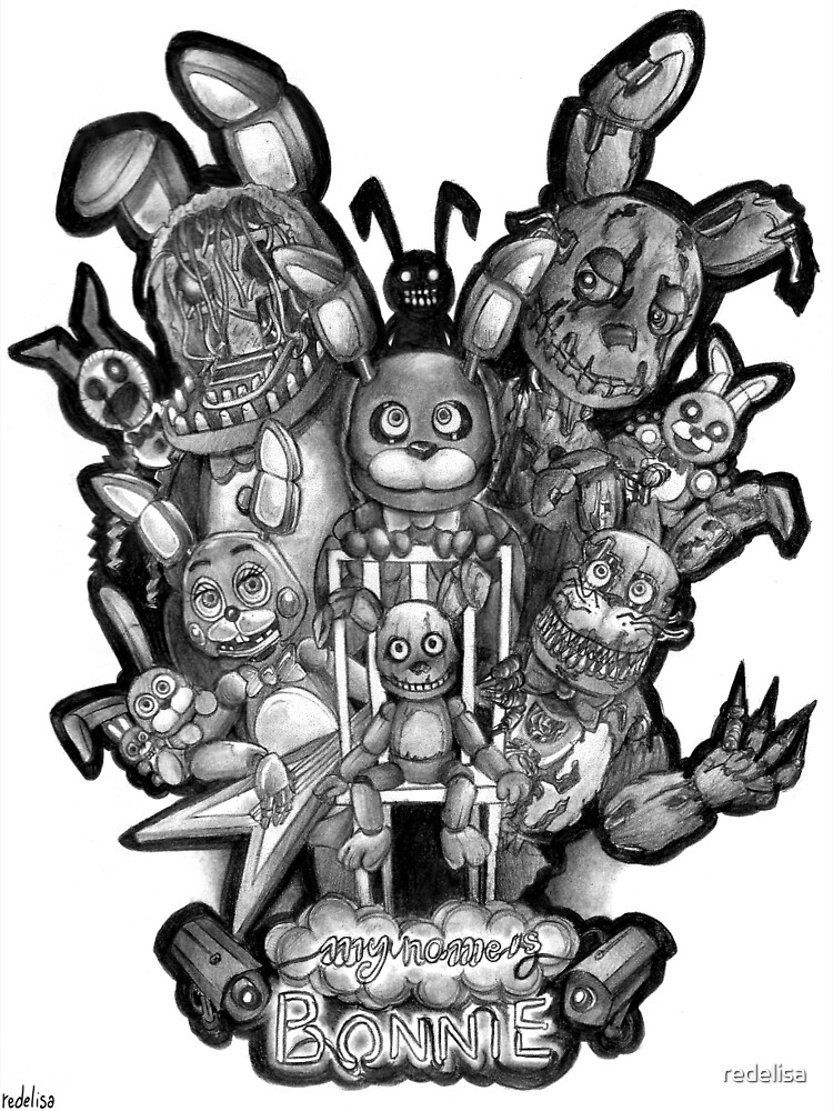 Angry Bonnie 5 Nights at Freddy's Coloring Page - Free Printable