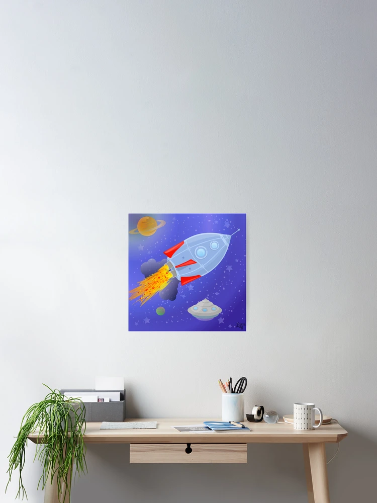 Thumbnail 2 of 3, Poster, Interstellar Rocketship designed and sold by elledeegee.