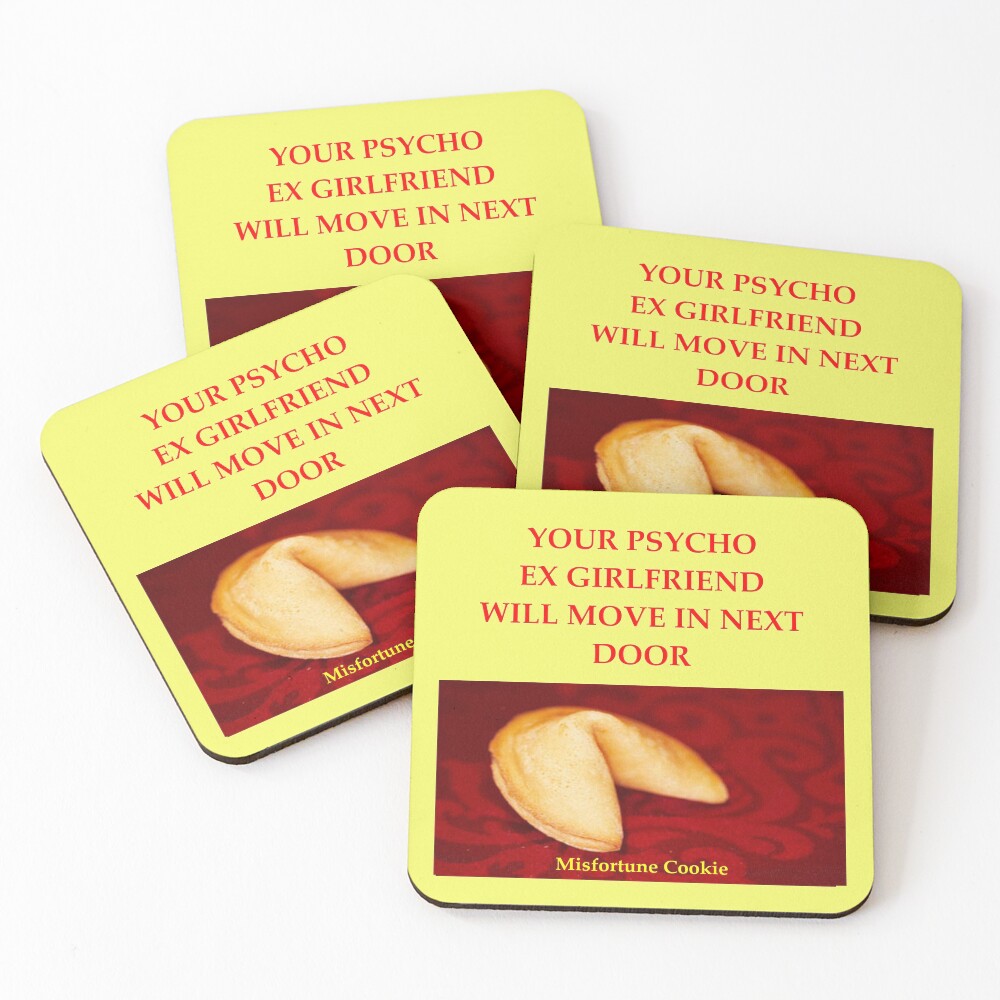 Misfortune Cookie joke Coasters (Set of 4)