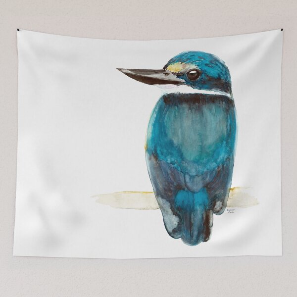 Item preview, Sacred Kingfisher Watercolour Painting designed and sold by WinterOwls.