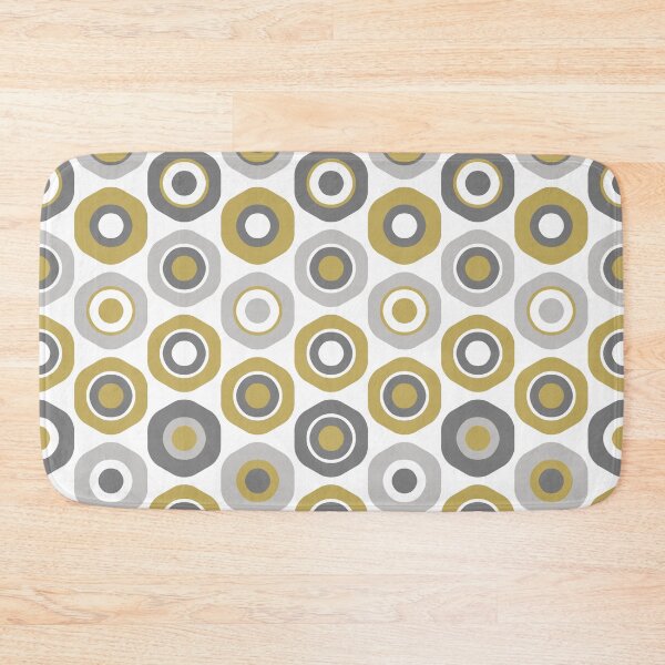 Item preview, Buttons Geometric Honeycomb Pattern in Gray and Burnished Gold designed and sold by kierkegaard.