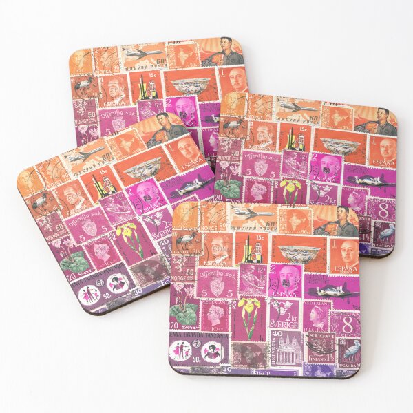 Item preview, Purple Sunset, Postage Stamp Collage designed and sold by tanglecrafts.