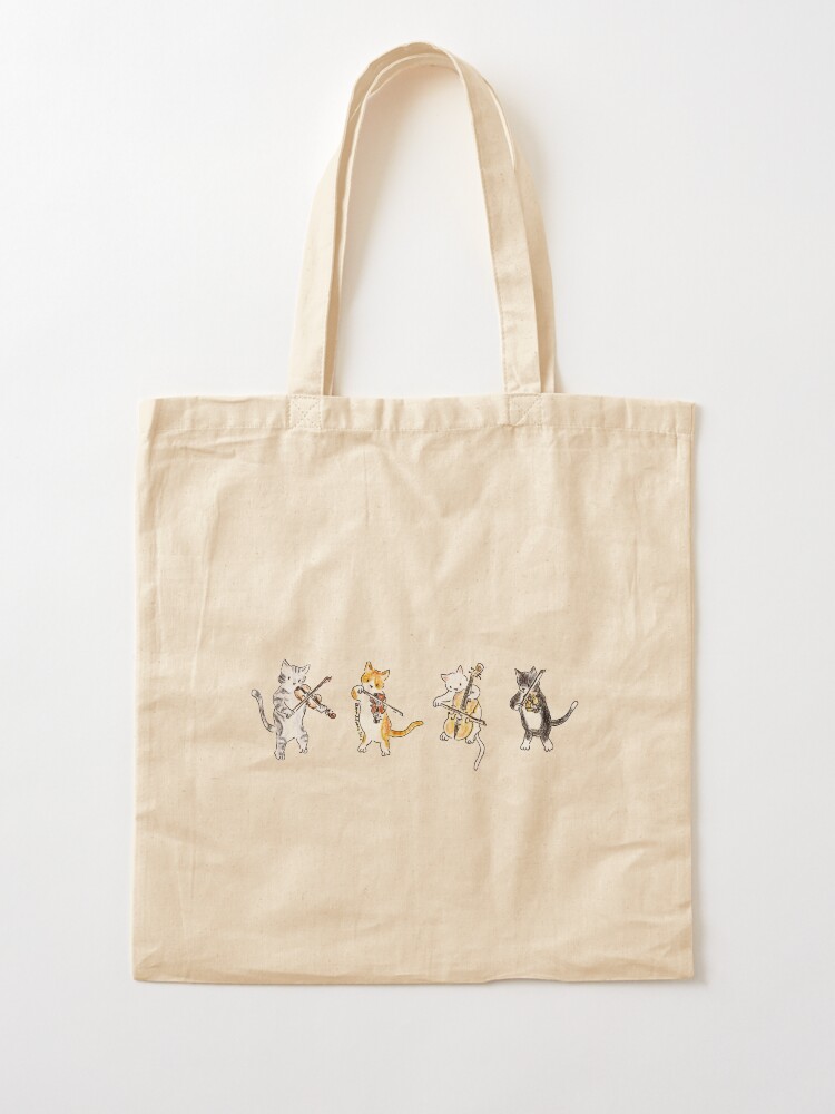 Thumbnail 2 of 5, Tote Bag, String Meowtet designed and sold by elenasloman.