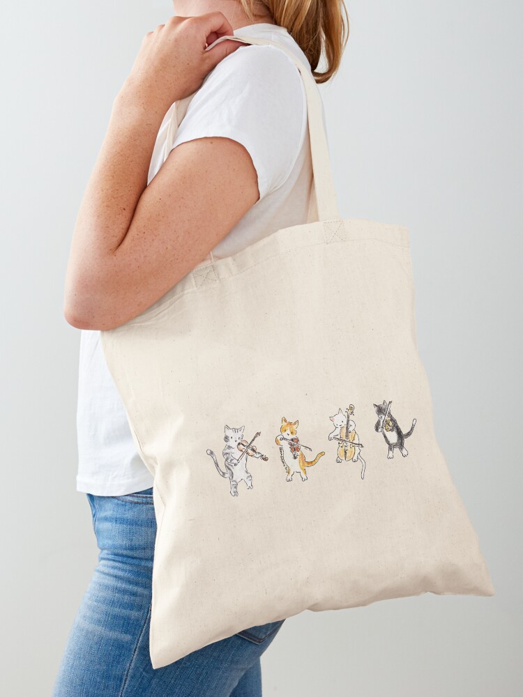Thumbnail 1 of 5, Tote Bag, String Meowtet designed and sold by elenasloman.