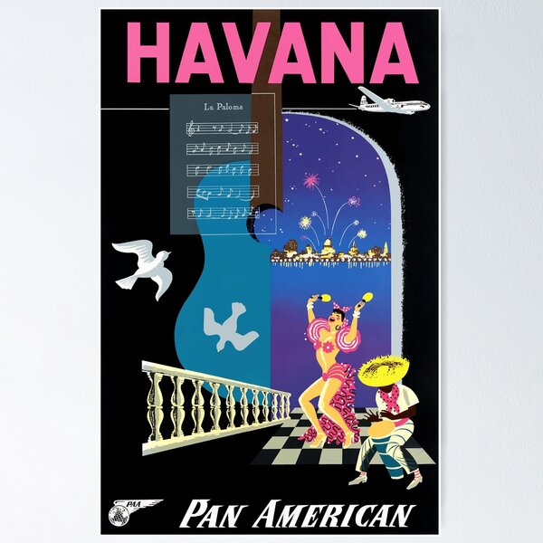Item preview, 1948 Havana Pan American Airlines Cuba Travel Poster designed and sold by retrographics.