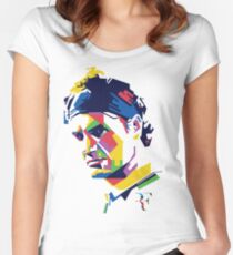 Roger Federer art Women's Fitted Scoop T-Shirt