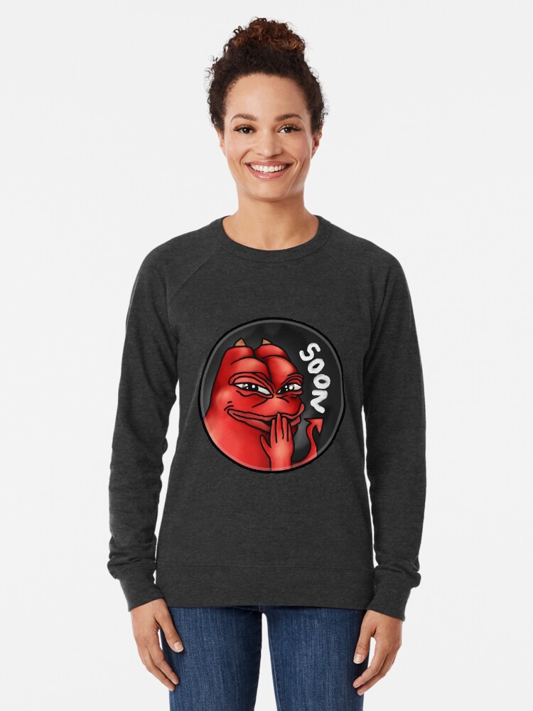 Pepe The Frog Soon Draintheswamp Red Devil Satan Giggle And Smirk Meme Kekistan Rare Pepethefrog 3d Special Effect Hd High Quality Lightweight Sweatshirt By Iresist Redbubble