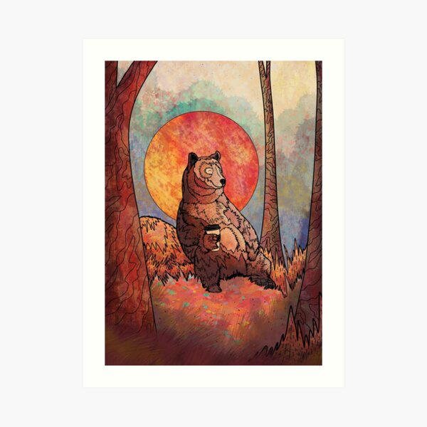 The relaxing bear Art Print