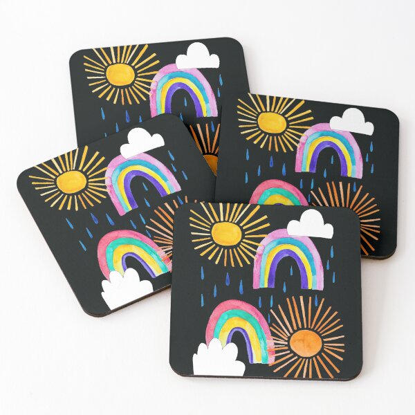 Item preview, Rainbow, clouds, sun, rain in colorful water colors  designed and sold by Scandi Shop .