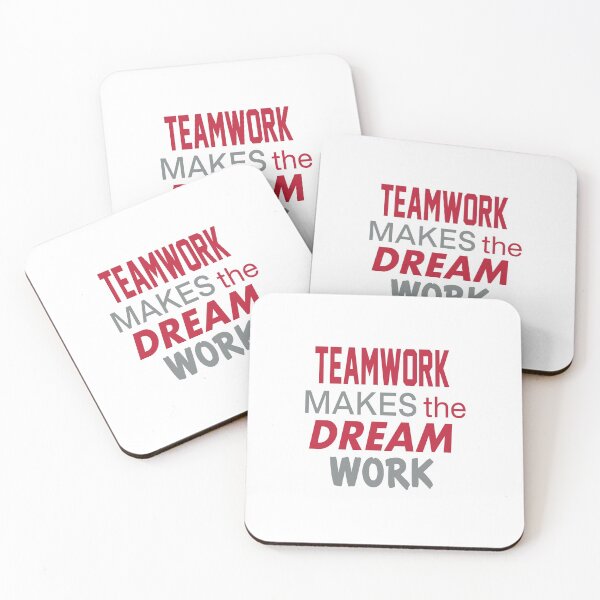 Item preview, 'Teamwork Makes The Dream Work' (White) designed and sold by The Button Gal.