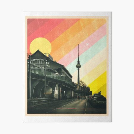 Vintage Berlin Cityscape Art Board Print