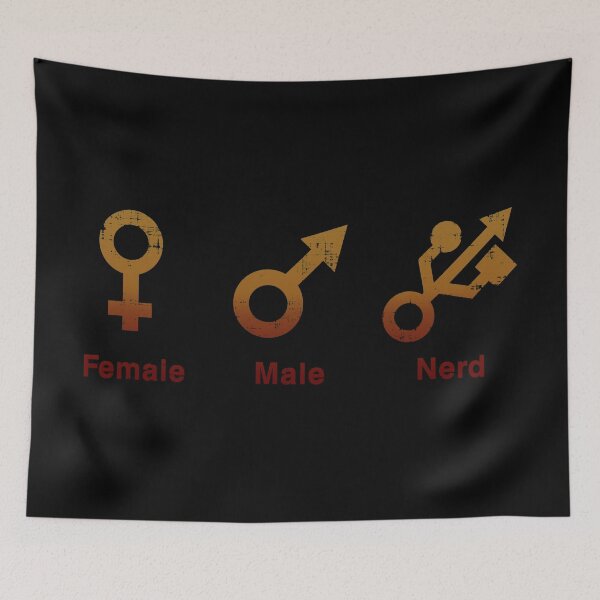 Item preview, Female Male Nerd USB designed and sold by CuringBreakup.