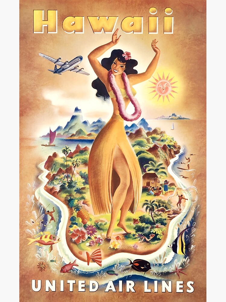 1950/60s ハワイポスター United Airline Poster-