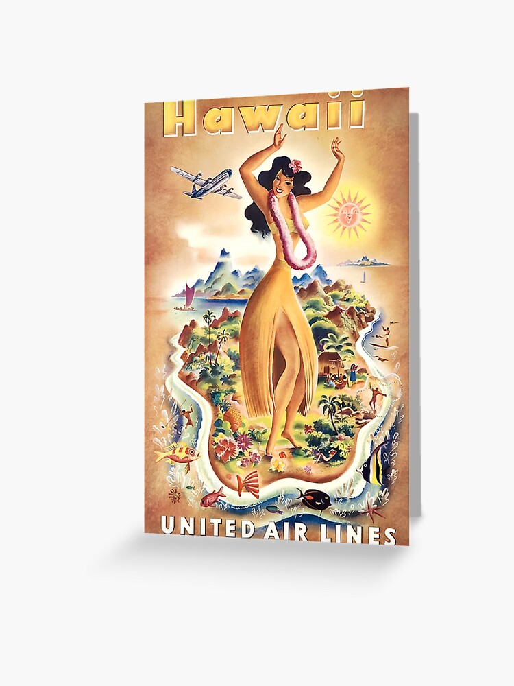 1950s Hawaii United Airlines Travel Poster