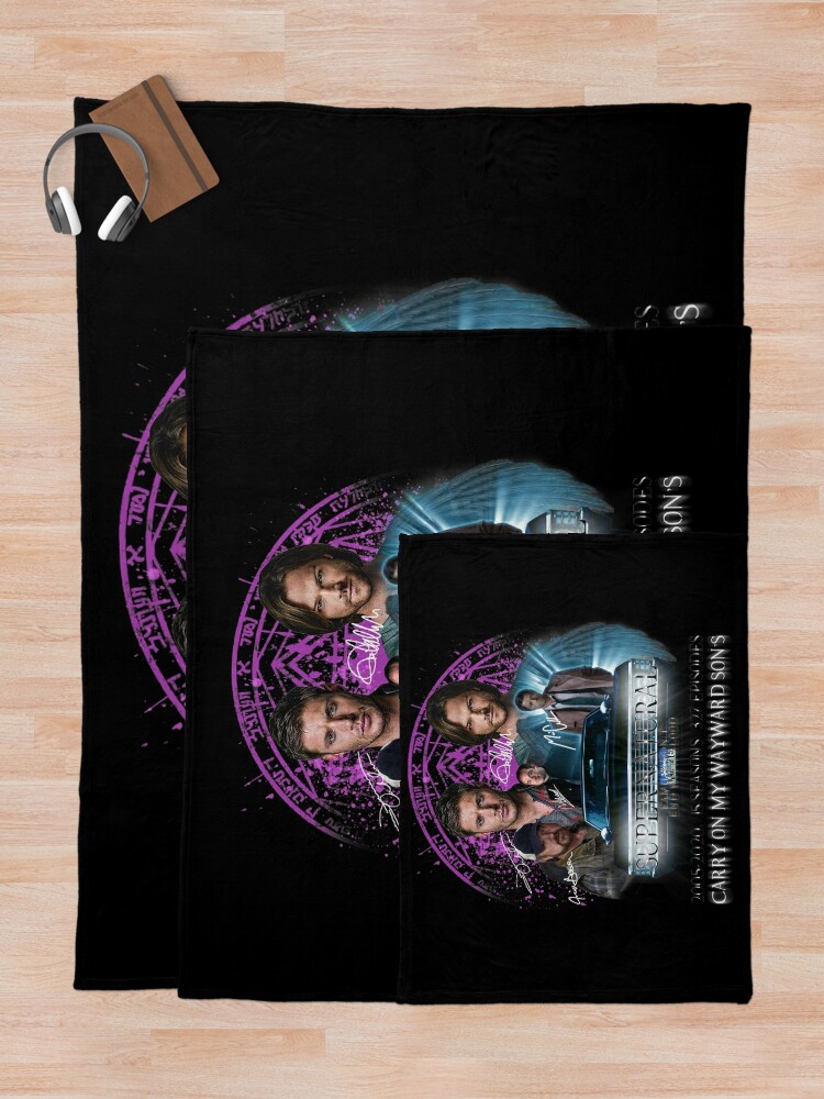 Alternate view of Limited Edition Supernatural Family dont end with Blood Season 15SW Throw Blanket