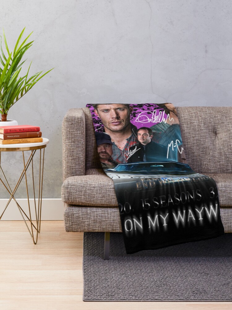 Alternate view of Limited Edition Supernatural Family dont end with Blood Season 15SW Throw Blanket