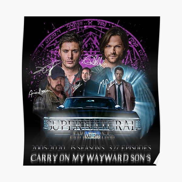 Limited Edition Supernatural Family endet nicht mit Blood Season 15SW Poster