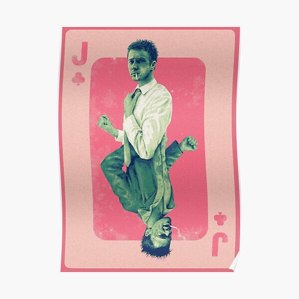 Fight Club Jack of Clubs Playing Card - Edward Norton and Brad Pitt Poster