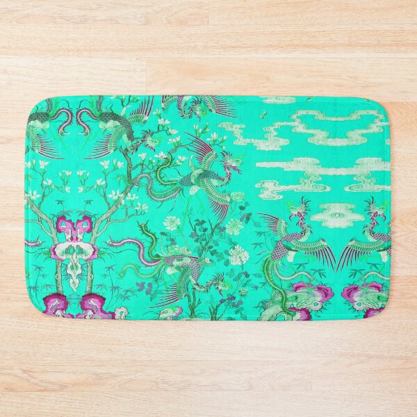 Item preview, Five Phoenixes in The Garden ,Chinese Imperial Green Teal Blue Pink Purple Floral Tapestry designed and sold by BulganLumini.