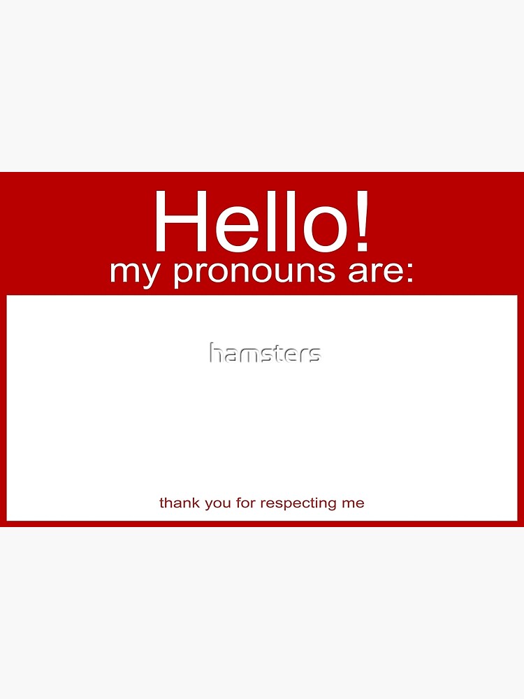 Hello My Pronouns Are Poster For Sale By Hamsters Redbubble