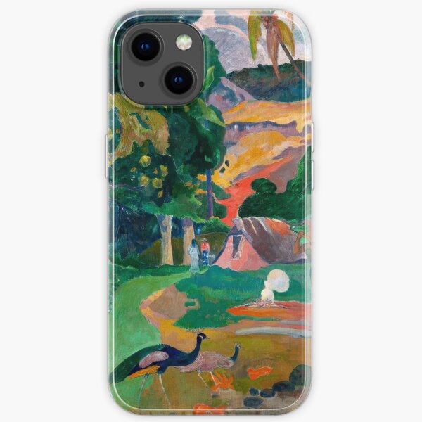 Paul Gauguin - Paysage avec des paons - Matamua - Matamoe - Le Paysage avec des Paons Coque souple iPhone