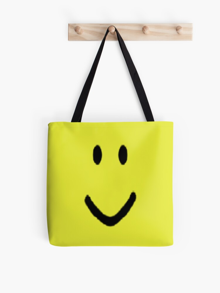Roblox Halloween Noob Face Costume Smiley Positive Gift Tote Bag By Smoothnoob Redbubble - roblox epic smiley