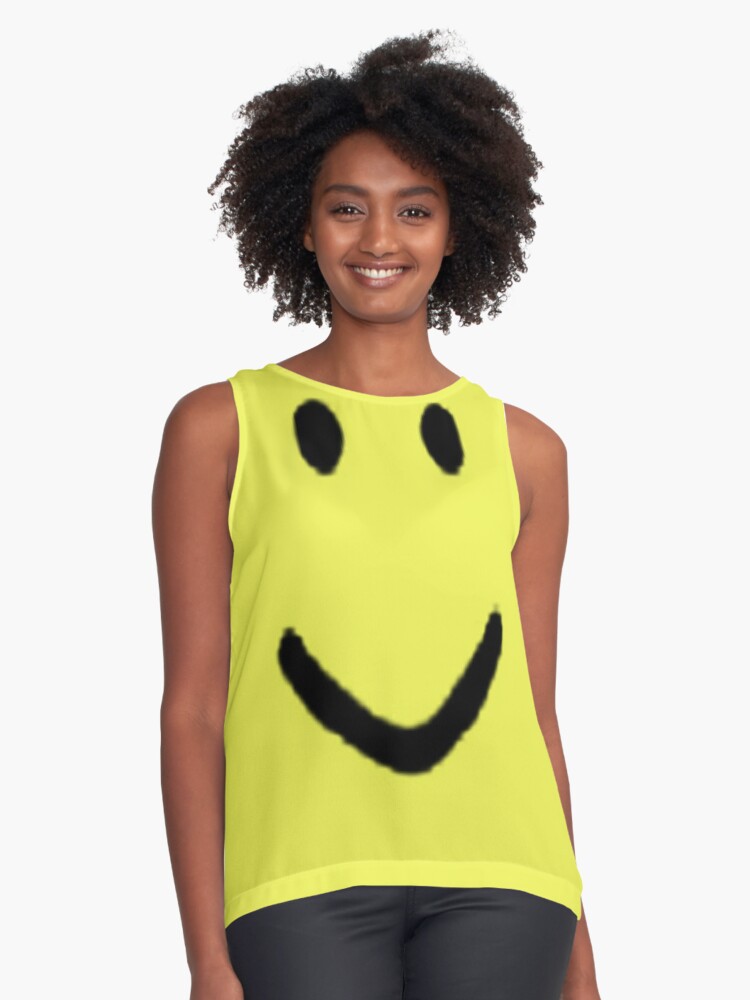 Roblox Halloween Noob Face Costume Smiley Positive Gift Sleeveless Top By Smoothnoob Redbubble - roblox noob halloween costume