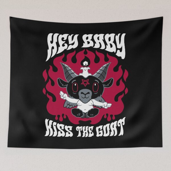 Item preview, Kiss the Goat - Baphomet - Creepy Cute Goth - Ghost designed and sold by Nemons.