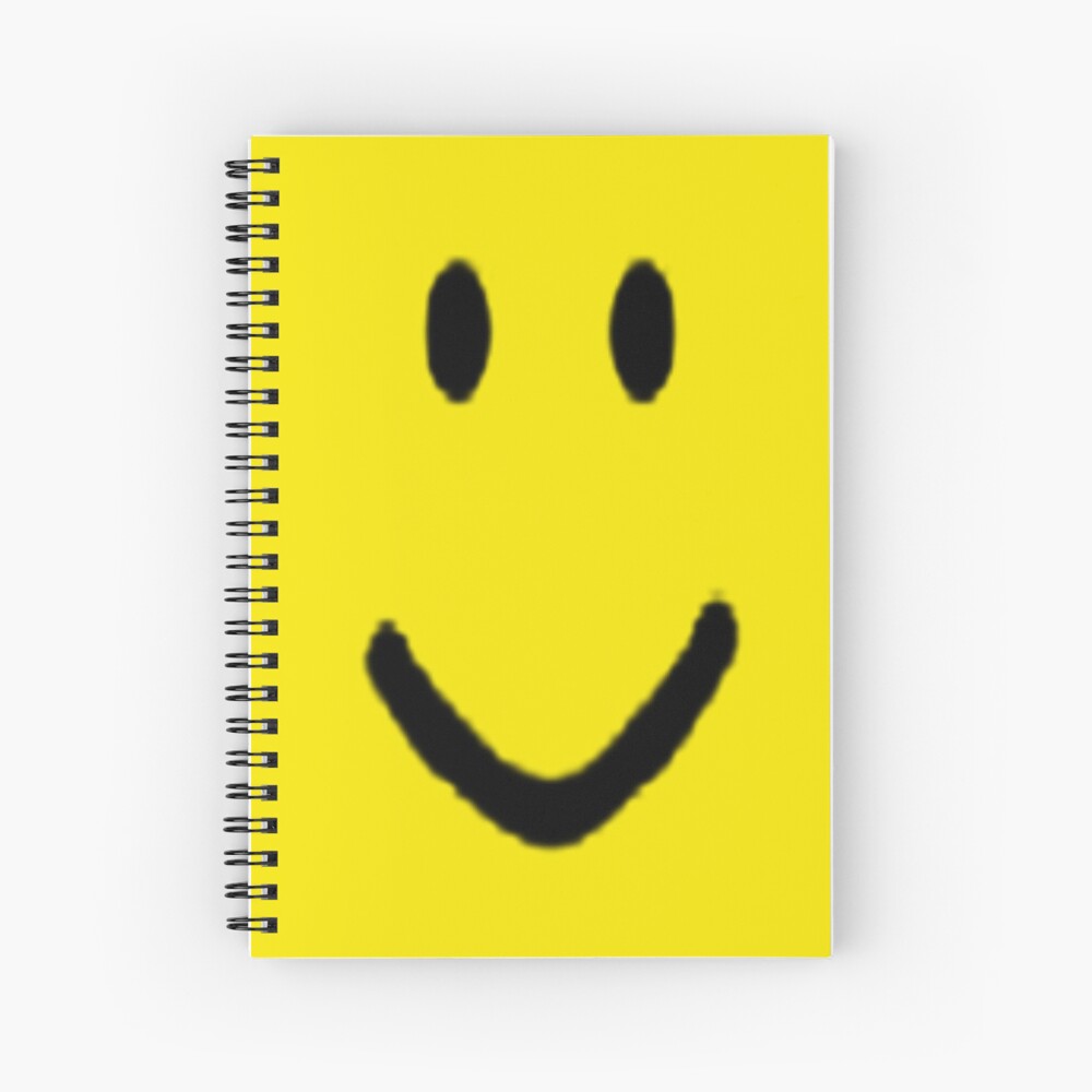 Roblox Halloween Noob Face Costume Smiley Positive Gift Spiral Notebook By Smoothnoob Redbubble - roblox sad chill face