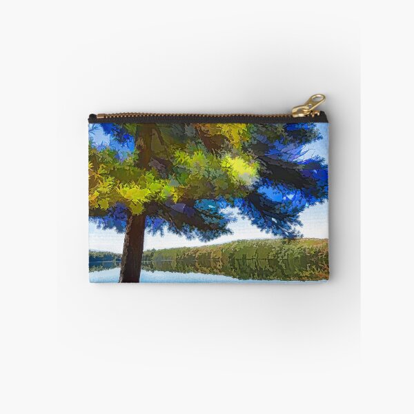 Item preview, Sun and Shade Pine Tree On the Lake - Colorful Autumn Impressions designed and sold by Georgia Mizuleva.