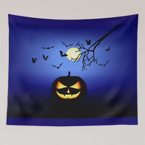 Item preview, Wicked Halloween pumpkin and bats designed and sold by claudiasartwork.